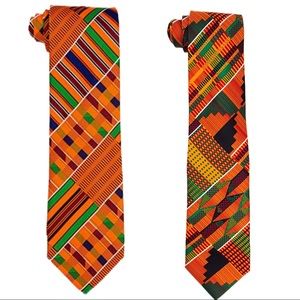 Men’s Tie African Kente Tie 100% Cotton 55’ Length African Neck Tie Kent…